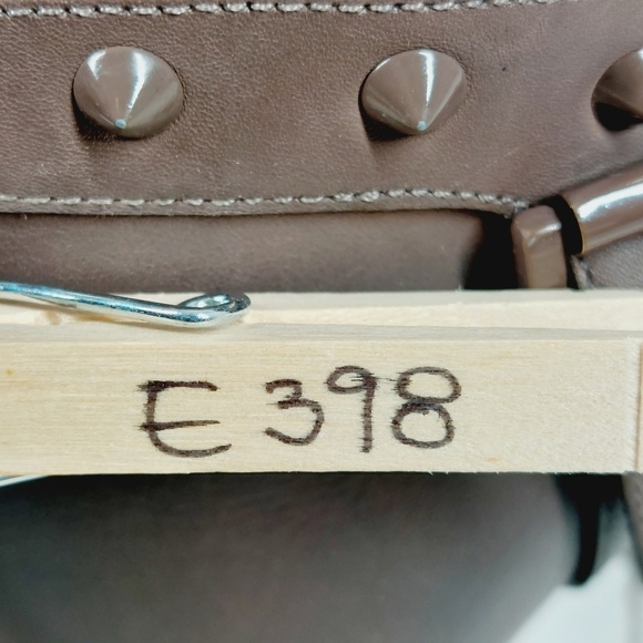 Enzo Angiolini Eapresly Brown Leather Stiletto Heels Studs Ankle Bootie E398 - Picture 15 of 15